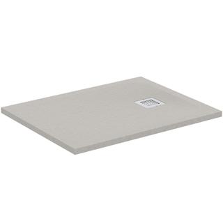 IS Quadrat-Duschwanne Ultra Flat S m Ablaufabdeckung, 90x70x3cm, Quarzgrau