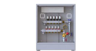 Danfoss Wohnungsstation UnoFloor Comfort 6 HK, Mont re, UP, mit Tür und Rahmen