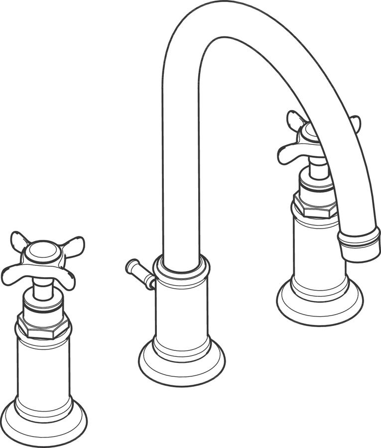 Artikelbild 2 des Artikels „hansgrohe 3-L-WT-Arm. 180 Axor Montreux A 175mm, m Kreuz, ZugstAblGar, po r gol polished red gold“