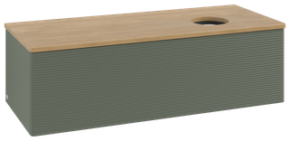 V&B WTU m F-Struktur -Beleuchtg. Antao 120x36x50cm, WBP hon. Oa, lea gre. m Lac