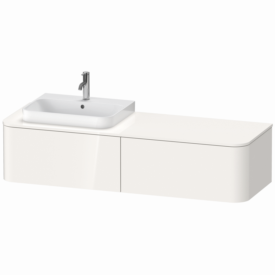 Artikelbild 1 des Artikels „Duravit WT-Unterschrank Happy D.2 Plus 160x55cm, 2 AZ, f MWT, Beck. li, we hgl für Möbelwaschtisch, Becken links | weiß Hochglanz“
