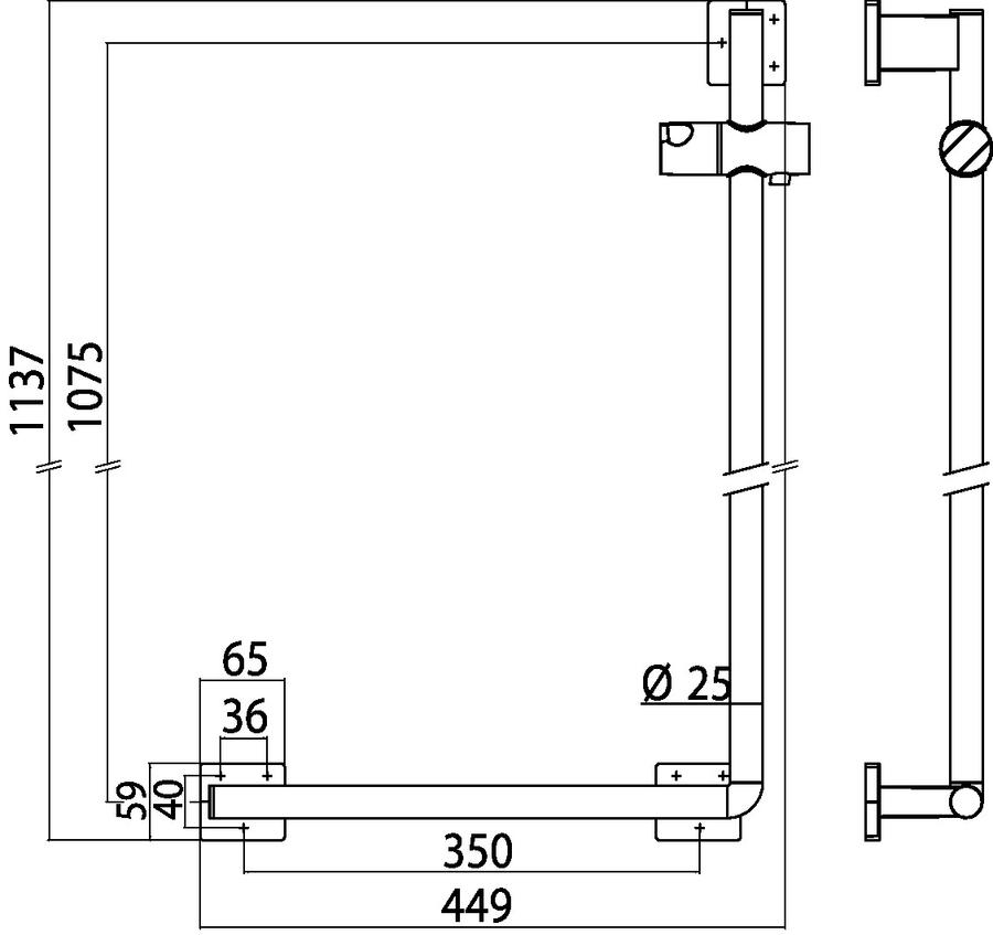 Artikelbild 3 des Artikels „EMCO Dusch-Haltegriff System 2 449x1137mm, links, chrom chrom“