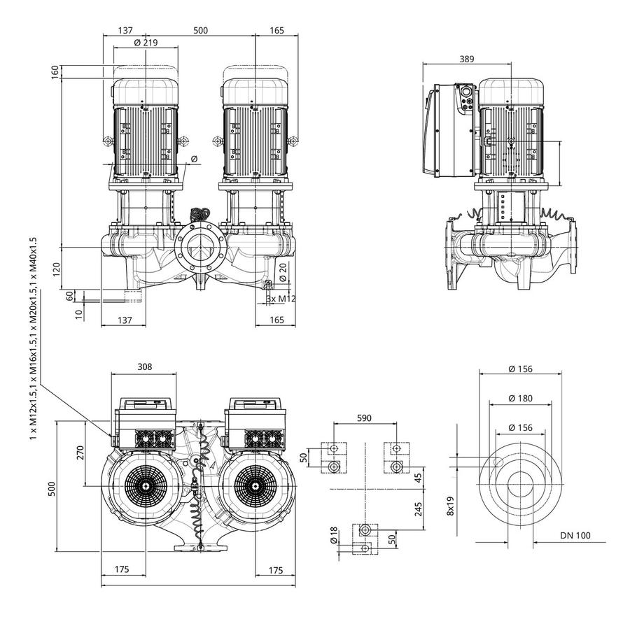 Artikelbild 3 des Artikels „Wilo Trockenläufer-Hocheffizienz-Doppel Stratos GIGA-D 100/4-31/15-S1,DN100 “