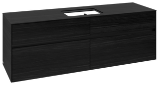 V&B Waschtischunterschrank Collaro 160x54,8x50cm, WT mittig, black oak