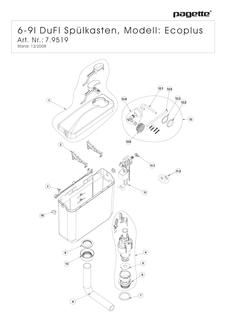 Pagette Auslaufventil für 9 l Spülkasten Dual Flush