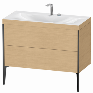 DU WTU XViu/Viu, 2 Ausz, 610x1000x480mm 2HL, schw.m./Eiche ter.,Ra. 30 ES Nussb