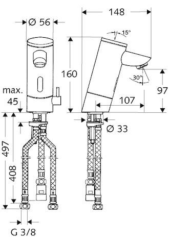Artikelbild 2 des Artikels „Schell Infrarot-WT-Armatur PURIS E ND-M, Batteriefach 6 V, verchromt verchromt“