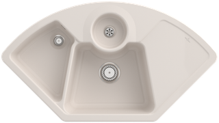 V&B Eckspüle Solo Eck m Abl.garn, Hand., crema CeramicPlus