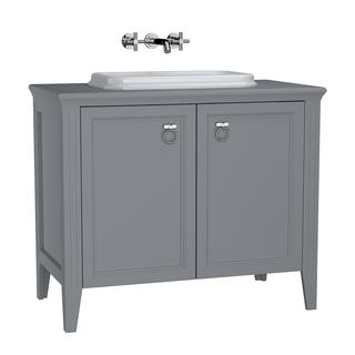 VitrA Einbauwaschtisch-Möbel-Set Valarte 98x52x87,5cm, 2 T, Korp gr mt/WT we hgl