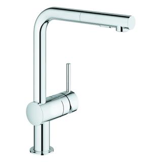 GROHE Spültisch-Einhebelmischer Minta 1/2", L-Ausl., herausz. Dual-Brause, ch