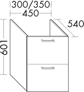 Burgbad Unterschrank Diago 35x60,1x54cm, Tr. RF Ultram., 2 Ausz.