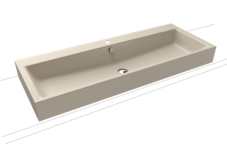 Kaldewei Aufsatz-Waschtisch PURO 3168 120x46, 1 Hahnl., ch, P-E, warm beige20
