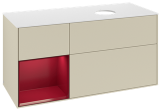 V&B WT-Unterschrank Wandbel. Finion 120cm, Pl w m, Rg Peo m Lac, si Gr m Lac