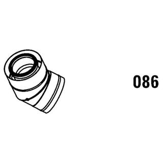 Abgasbogen W8 doppelwandig, DN 80/125, Edelstahl poliert