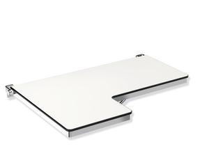 HEWI Duschklappsitz System 900 842x538mm, rechts, L-förmig, poliert