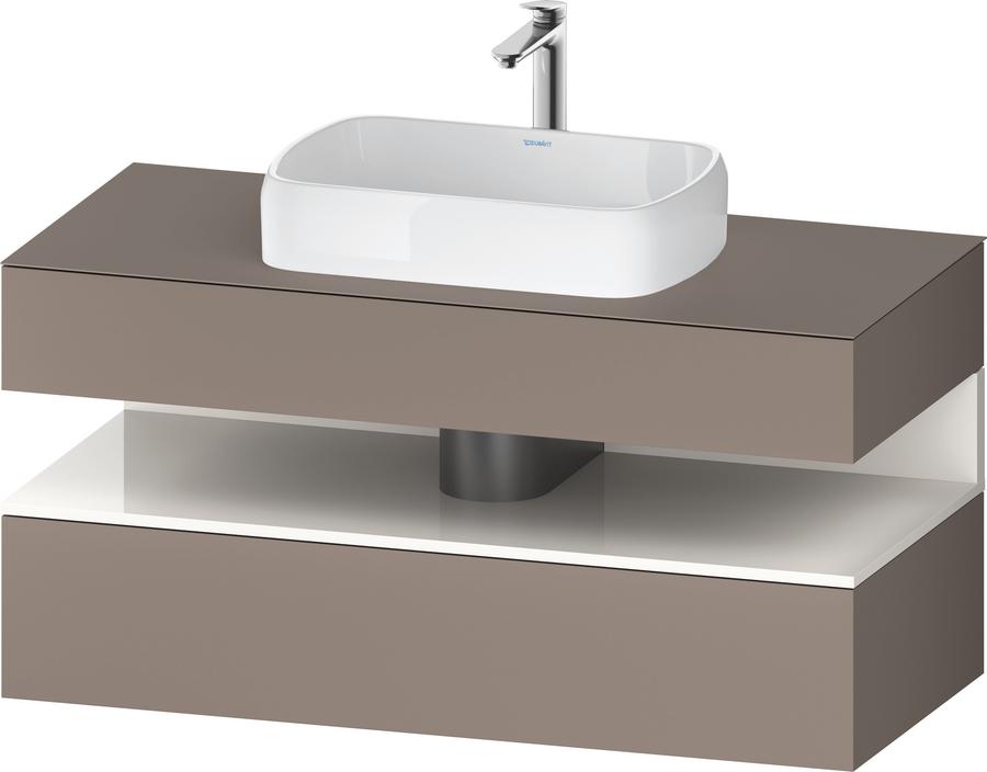 Artikelbild 1 des Artikels „Duravit Waschtisch-Unterschrank Qatego 120x55x60cm, w g/b m, Pl, 1 Schubkast. 120 x 55 x 60 cm | weiß Hochglanz/Basalt matt“