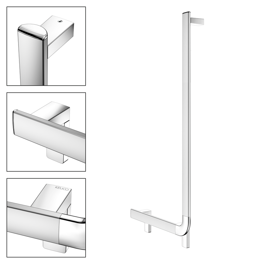 Artikelbild 2 des Artikels „Keuco Winkelgriff AXESS Care 90G, senk Handl r, 520x1090mm, AL si-el/ 520 x 1090 mm | Aluminium silber-eloxiert/verchromt“