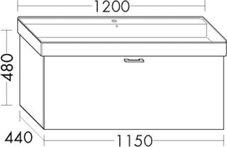Burgbad Waschtischunterschrank Diago 115x48x44cm, 1 Auszug, Weiß Ultramatt