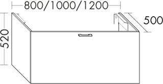 Burgbad Waschtischunterschrank Diago 80x52x50cm, Weiß Matt, 1 Auszug