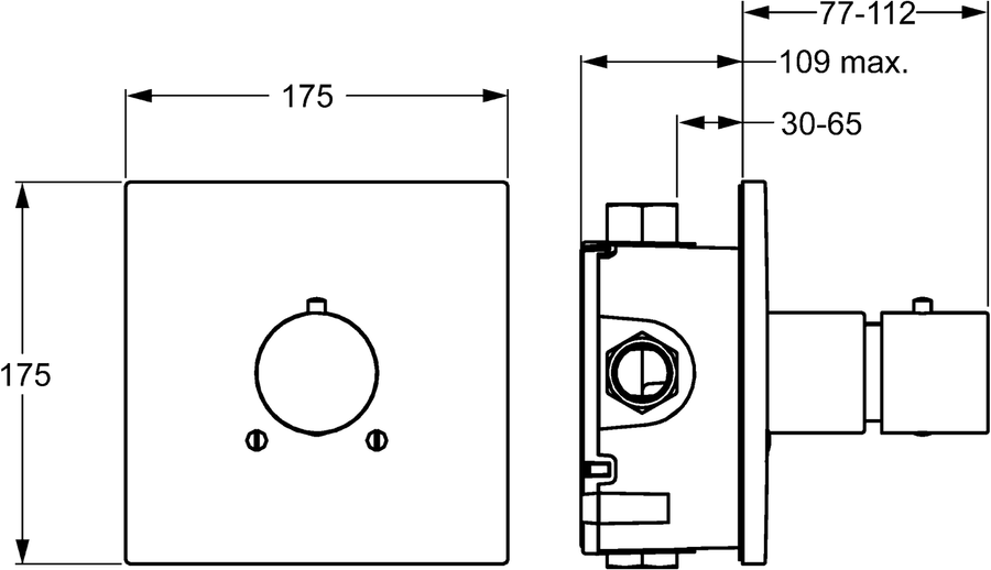 Artikelbild 3 des Artikels „Hansa Fertigmontageset HANSAVARIO LIVING UP-Thermostat, Rosette eckig, chrom chrom“