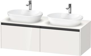 Duravit Waschtisch-Unterschrank Ketho.2 140x55cm, B bs, we. hgl, 2 Ausz., wandh