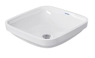 Duravit Unterbau-Waschtisch DuraStyle 37 x 37 cm, Einbau von unten, ohne Hahnloch, Hahnlochbank, mit Überlauf