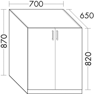 Burgbad Waschmaschienen-Unterschr. sys30 70x87x65cm, 2 Türen, Diago