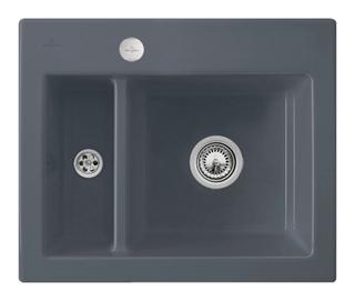 V&B Spüle Subway 60 XM m Abl.garn, Exzenter, ebony CeramicPlus
