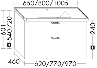 Burgbad Waschtischunterschrank sys30 97x60,1x46cm, Diago, 1 Schublade/Auszug
