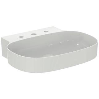 IS Waschtisch Linda-X 60x50x13,5cm, 3 HL, o. Überlauf, weiß