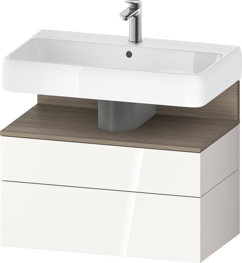 Artikelbild 1 des Artikels „Duravit Waschtisch-Unterschrank Qatego 79x47x59cm, E ter/we g, 1 Kast, m B 79 x 47 x 59 cm | Eiche Terra/weiß Hochglanz“