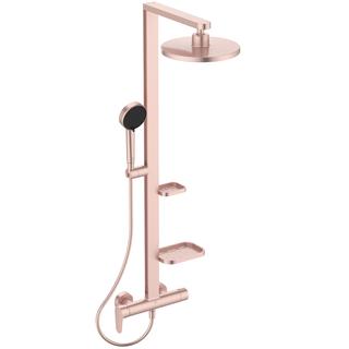 IS Duschsystem Ceraflow Alu+ m EH-Armatur, 2 Ablg., KBR rd, rosé