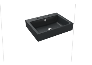 Kaldewei Wand-Waschtisch PURO 3164 60x46cm, 3 Hahnl., P-E, cool grey90