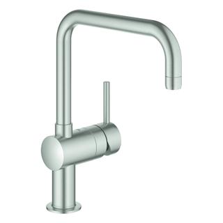 GROHE Spültisch-Einhebelmischer Minta 1/2", U-Auslauf, supersteel