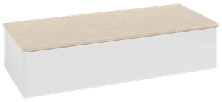 V&B Sideboard ohne Frontstruktur Antao 120x26,8x50cm, WBP botti., glo wh. Lac