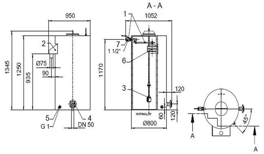 Artikelbild 1 des Artikels „KSB Vorbehälter mit freiem Auslauf Vges 600 l, Vnutz 300 l, R 1 1/2