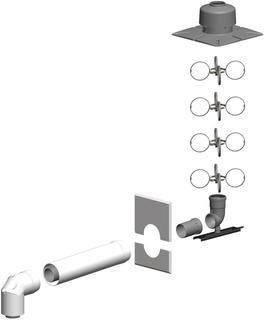 ATEC Schacht-Set PolyTwin DN 80/125-DN 80, PP-Abgassystem/PP, weiß