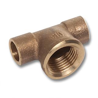 Sanha T-Stück 4130G 28mmx1/2" IGx28mm, Rotguss