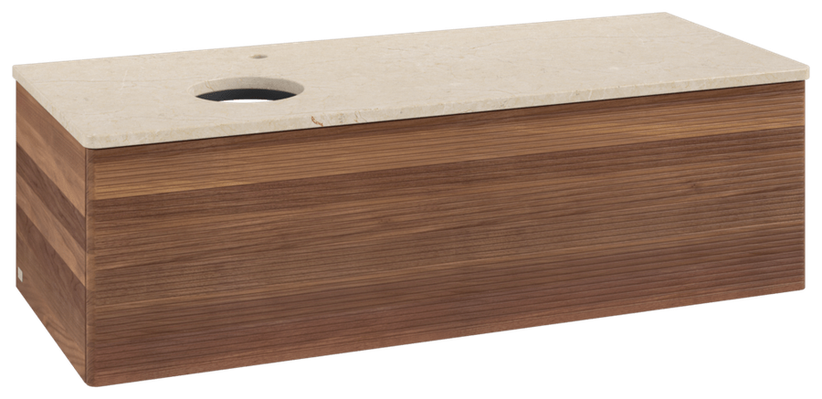 Artikelbild 1 des Artikels „V&B WT-Unterschrank m F-Struktur Antao 120x36x50cm, HL, WBP botti., w. wal Waschbeckenplattenfarbe botticino | warm walnut“