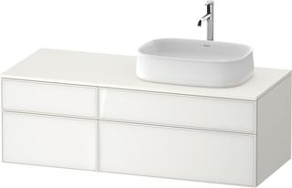 Duravit Waschtisch-Unterschrank Zencha 130x55cm, B re, Gl. we/we matt, Nussb re