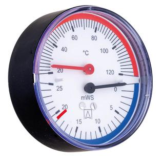 Afriso Thermo-Hydrometer TH 80 D211, 20/120 GradC-0/16 mWS, o A