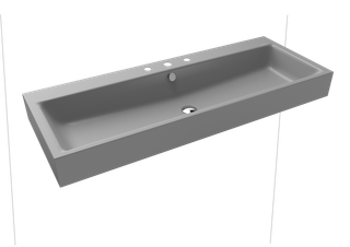 Kaldewei Wand-Waschtisch PURO 3167 120x46, 3 Hahnl., P-E, cool grey30