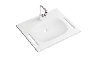 HEWI Mineralguss-Waschtisch M40 65x55cm, m EHM AQ1.12M10640, sand