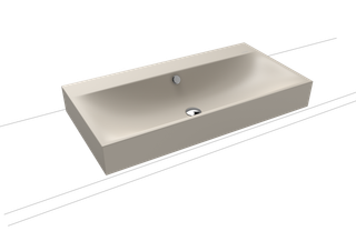 Kaldewei Aufsatz-Waschtisch SILENIO 3043 90x46cm, 1 Hahnl., sw, P-E, warm grey10