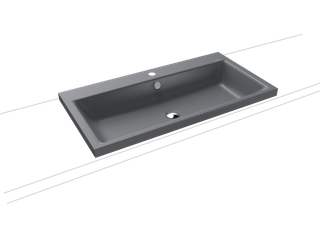 Kaldewei Aufsatz-Waschtisch PURO 3155 1 Hahnl., ch, P-E, cool grey70, 90x46cm
