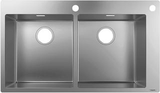 hansgrohe Einbauspüle S712-F765 370/370 845x480mm, 2 Beck., HL u. Lo. geb., ES