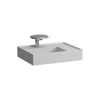 Laufen Aufsatzwaschtisch KARTELL 60x46cm, Abl. re, o. ÜL, 2 HL, grau matt