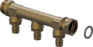 Uponor Aqua PLUS mit AG u Überwurfmutter Q&E E DR 3/4"MT/SN 3x16 c/c50mm