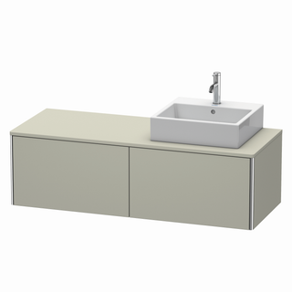 DU WTU XSquare, 2 Ausz, wandh, Becken re 400x1400x548mm,Taupe sdm. ES Nussb li.