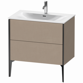 DU WTU bodenst. XViu 591x810x480mm 2 Ausz.schwarz matt/leinen ES Ahorn